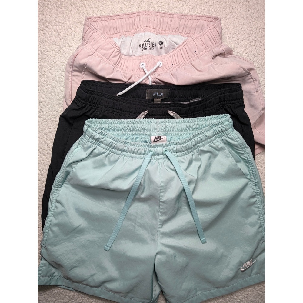 Nike Hollister FLX Mens Athletic Shorts Lot 3 Poly Pink Black Blue XS S